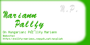 mariann pallfy business card